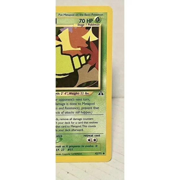 Pokemon TCG Metapod Neo Discovery 42/75 Unlimited Vintage 2001 Uncommon WOTC LP - Picture 3 of 6